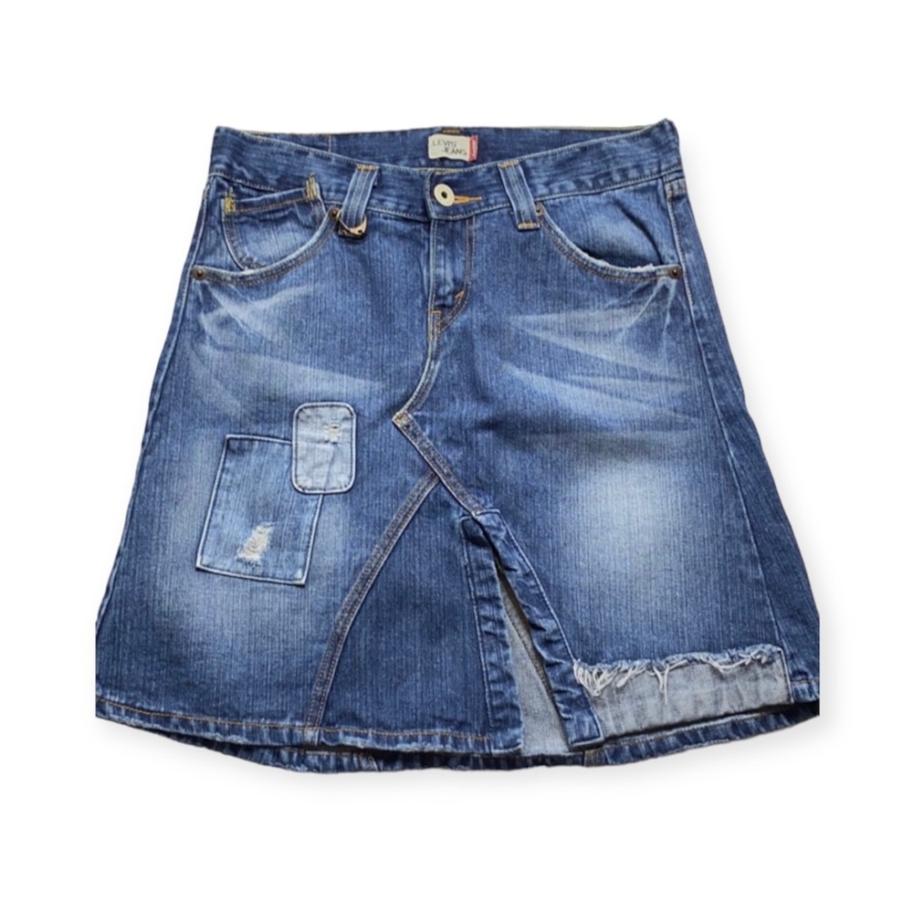 Levi’s Jeans Patchwork Skirt Size 7 - image 1